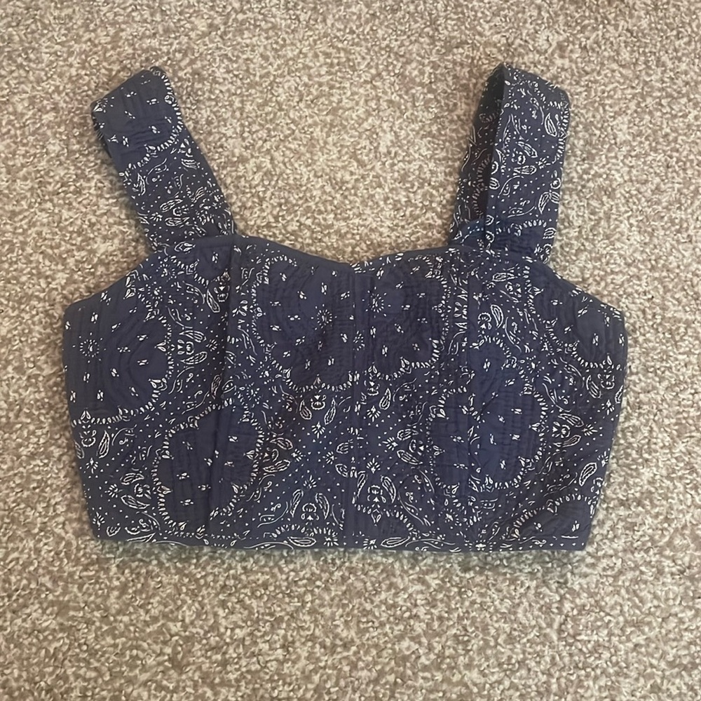 Madewell Bandana Sleeveless Crop Top